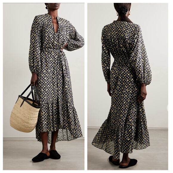 B45 Doen Ivana Midi Dress XS Prairie Boho Cottagecore Romantic Feminine Chic - Picture 2 of 12